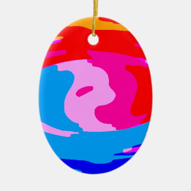 Ornamento De Cerâmica Magia arco-íris (Frente)