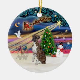Ornamento De Cerâmica Magia de Natal - Boxer (listrado-natural)