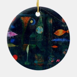Ornamento De Cerâmica Magia do Peixe de Paul Klee Pintura Abstrata Arte