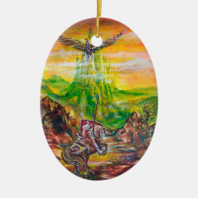 ORNAMENTO DE CERÂMICA MAGIC DUEL ENTRE BRADAMANT E NEGROMANCER (Frente)