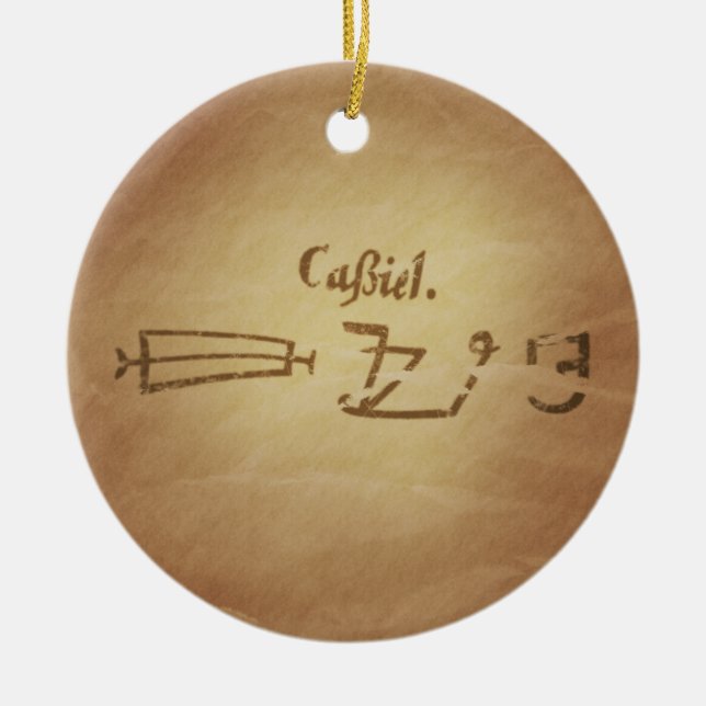 Ornamento De Cerâmica Magic Seal Angel Cassiel Protection Magic Charms (Frente)