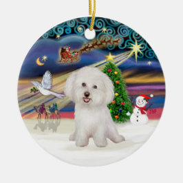 Ornamento De Cerâmica Mágica do Natal - Bichon Frise #7