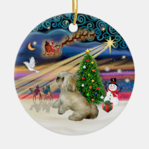 Ornamento De Cerâmica Mágica do Xmas - Lhasa Apso (R)