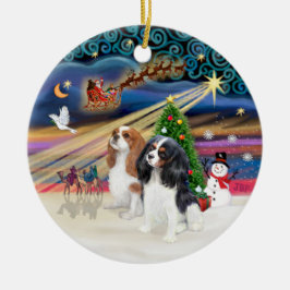 Ornamento De Cerâmica Mágica Xmas - Cavaliers (dois-Blen-Tri)