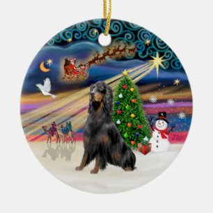 Ornamento De Cerâmica Mágica Xmas - Gordon Setter