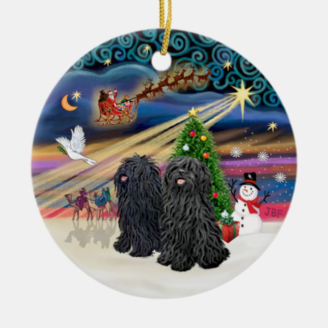 Ornamento De Cerâmica Mágica Xmas - Puli (DOIS) (Frente)