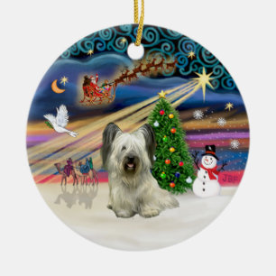 Ornamento De Cerâmica Mágica Xmas - Skye Terrier (luz)