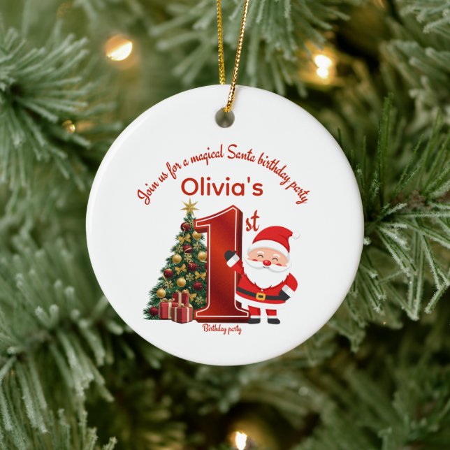 Ornamento De Cerâmica Magical Santa Birthday Design for Kids (Árvore)