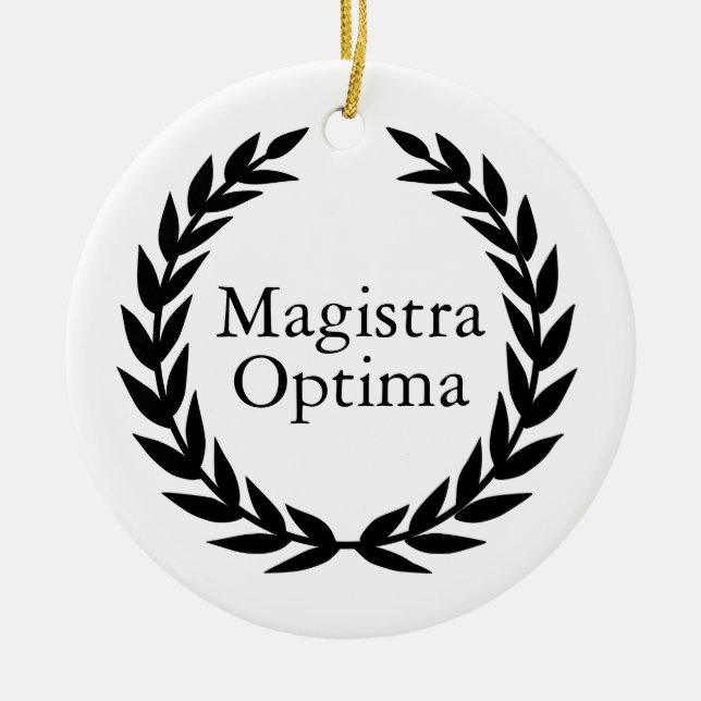 Ornamento De Cerâmica Magistra Optima Latim Professora (Frente)