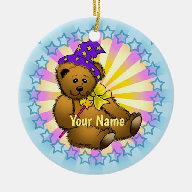 Ornamento De Cerâmica Mago urso  (Frente)