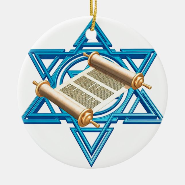 Ornamento De Cerâmica Maguen David Torah (Frente)