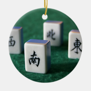 Ornamento De Cerâmica Mahjong