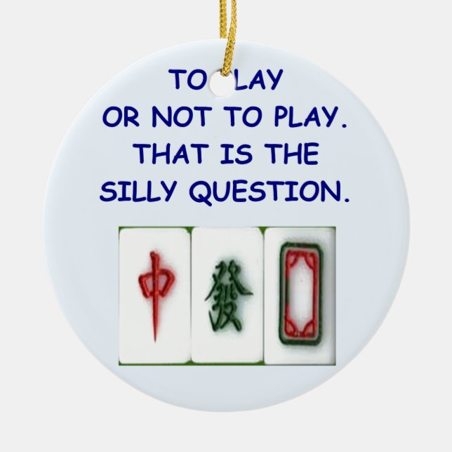 Ornamento De Cerâmica mahjong (Frente)