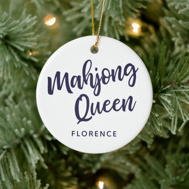 Ornamento De Cerâmica Mahjong Queen Personalizado (Árvore)