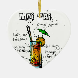 Ornamento De Cerâmica MAI TAI da receita do cocktail