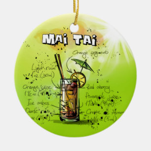 Ornamento De Cerâmica MAI TAI - Presente do cocktail