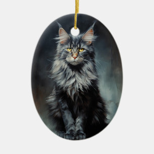 Ornamento De Cerâmica Maine Coon cat