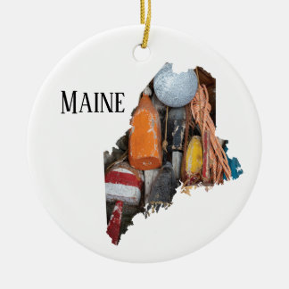 Ornamento De Cerâmica Maine Lobster Buoys