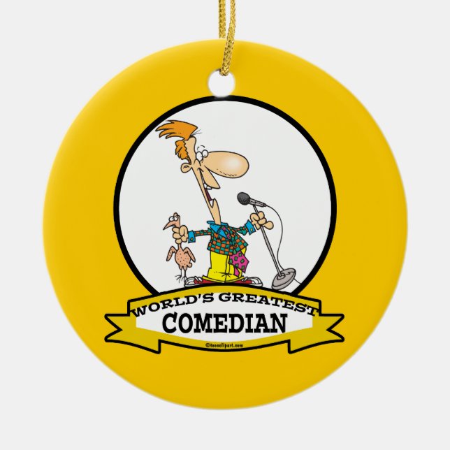 ORNAMENTO DE CERÂMICA MAIOR CARTÃO DE HOMENS COMEDIANOS DO MUNDO (Frente)
