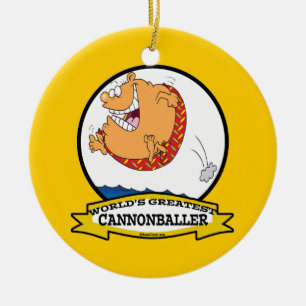 ORNAMENTO DE CERÂMICA MAIOR CARTÃO DE HOMENS DO CANNONBALLER DO MUNDO