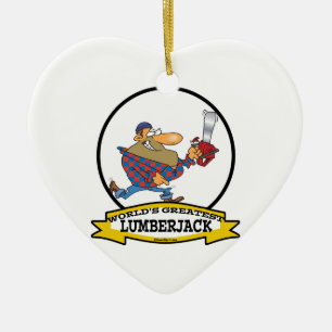 ORNAMENTO DE CERÂMICA MAIOR CARTÃO DE HOMENS LUMBERJACK