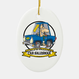 ORNAMENTO DE CERÂMICA MAIOR CARTÃO DE HOMENS SALESMAN DO MUNDO