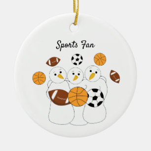 Ornamento De Cerâmica Maior Fã de Esportes 