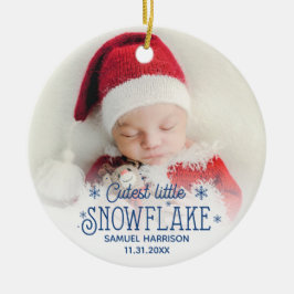 Ornamento De Cerâmica Mais fofo floco de neve bebê primeiro natal 