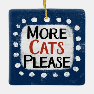 Ornamento De Cerâmica Mais Gatos Por Favor