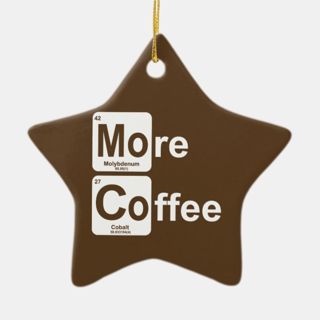 Ornamento De Cerâmica Mais Mesa Periódica do Café (Frente)