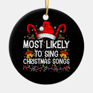 Ornamento De Cerâmica Mais Propenso a Cantar Músicas de Natal