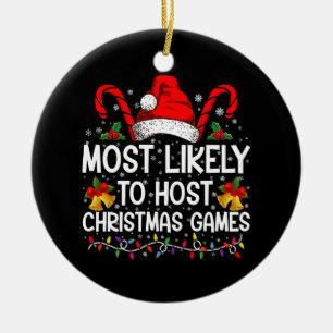 Ornamento De Cerâmica Mais Propenso a Organizar Jogos de Natal Família