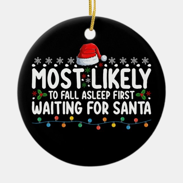 Ornamento De Cerâmica Mais Provável A Cair No Sono Primeiro Esperando Po (Frente)