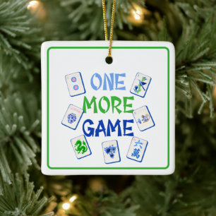 Ornamento De Cerâmica Mais um Jogo Mahjong Tiles Grandmillennial 
