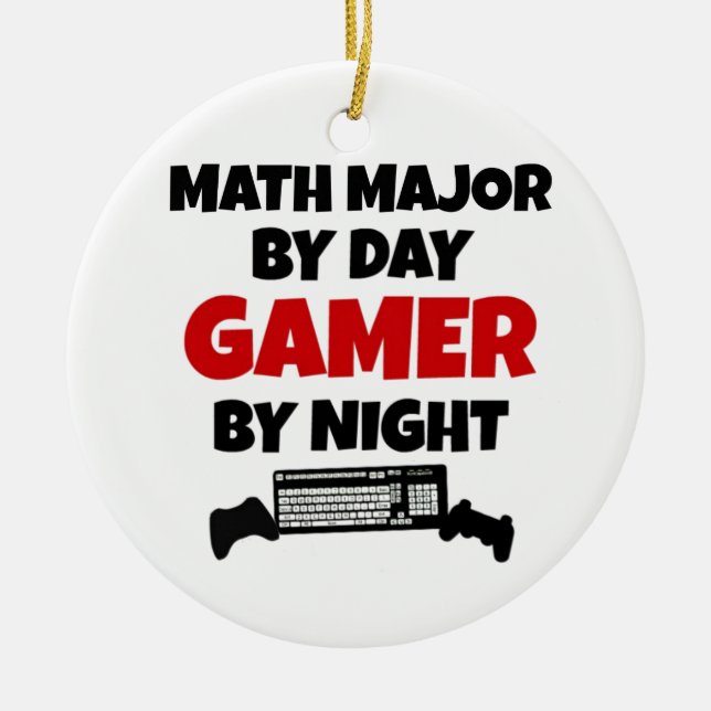 Ornamento De Cerâmica Major Gamer de Matemática (Frente)