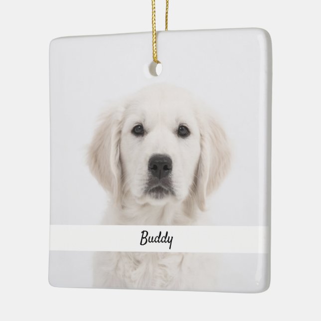 Ornamento De Cerâmica Make Your Own Pet Photo Memorials Keepsake Gifts (Esquerda)