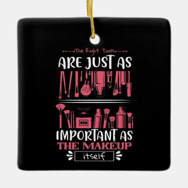 Ornamento De Cerâmica Makeup - As Ferramentas Certas Para Makeup (Frente)