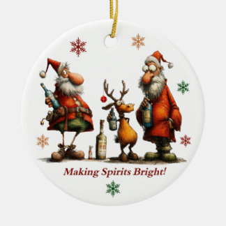 Ornamento De Cerâmica Making Spirits Bright Ornament