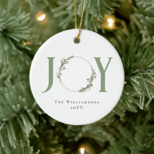 Ornamento De Cerâmica Mala verde minimalista de água fria Natal