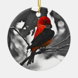 Ornamento De Cerâmica Male Scarlet Tanager