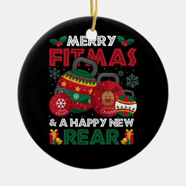 Ornamento De Cerâmica Malhação De Natal Fitmas E Um Feliz Novo Rea (Frente)