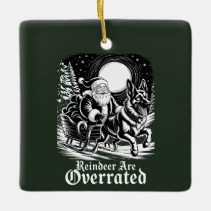 Ornamento De Cerâmica Malinois Belga Rena de Natal são Superestimados