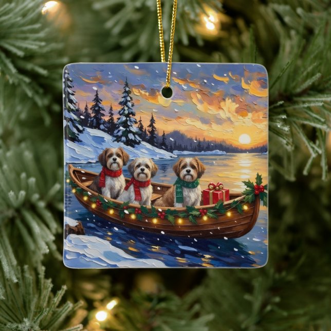 Ornamento De Cerâmica Malti Tzu Christmas Boat Holiday (Árvore)