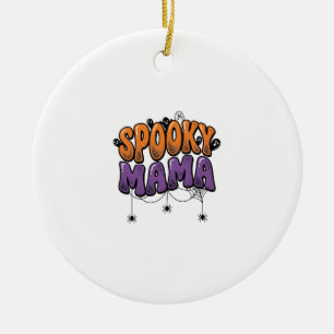 Ornamento De Cerâmica Mama Assustadora Camisa Vintage Design de Hallowee
