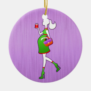 Ornamento De Cerâmica Mamã bonito a ser datado personalizado maternidade