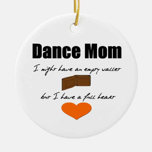 Ornamento De Cerâmica Mamã da dança - corações vazios, carteira completa (Frente)
