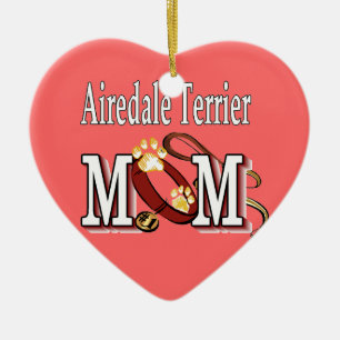 Ornamento De Cerâmica MAMÃ de Airedale Terrier