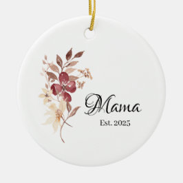 Ornamento De Cerâmica Mama Est. Year – New Mama Milestone