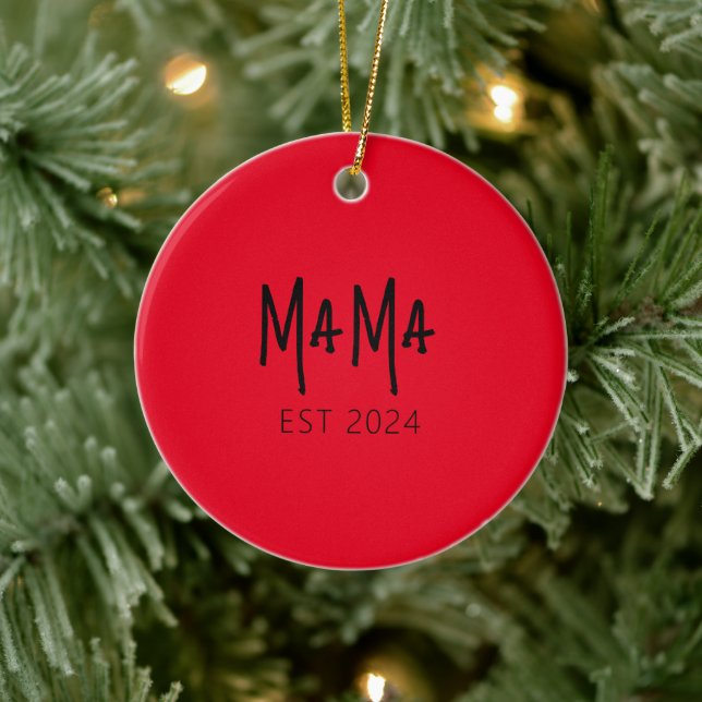 Ornamento De Cerâmica Mama Personalizada Est 2024 - Personalizada (Árvore)