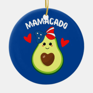 Ornamento De Cerâmica Mamacado Avocado Grávida Mãe Gravidez Avo